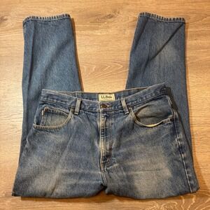LL Bean Classic Fit Jeans Mens 34x29‎ Blue Denim Straight Leg Cotton